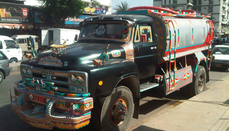 A water tanker in Karachi, Pakistan.