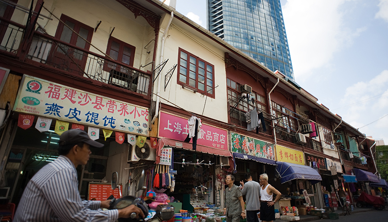 Local businesses on the streets of Shanghai, China