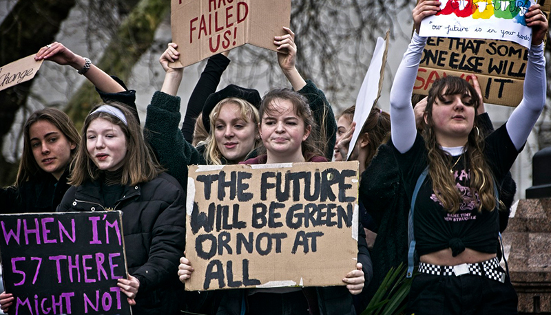 Gen Z students take part in a protest