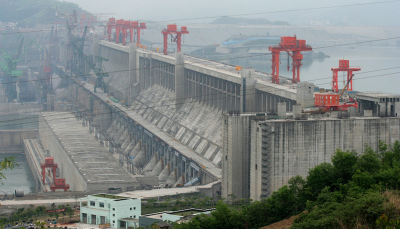 China's Three Gorges Dam during construction